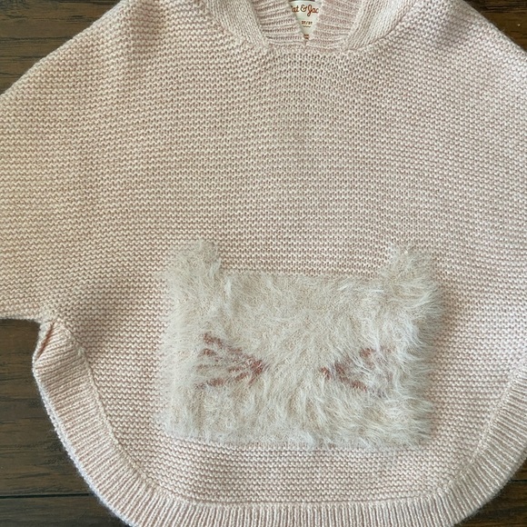 Cat & Jack, Girls Sweater Poncho, Pink, Barbiecore, Size 2T/3T - Picture 3 of 16